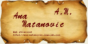 Ana Matanović vizit kartica